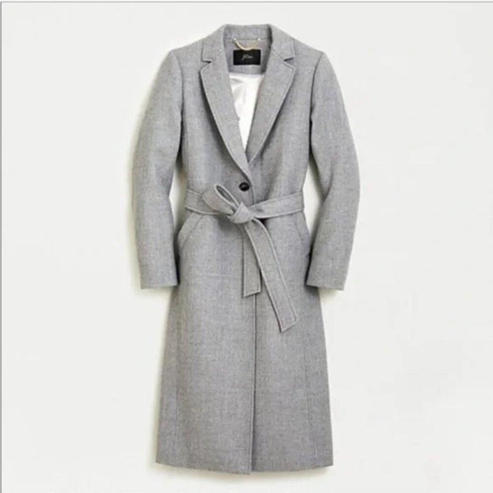 J. Crew Wrap coat in double-serge wool Size 2